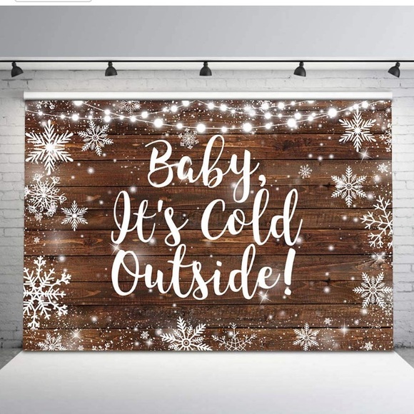 Photography Props Other - LAST CHANCE Backdrop 5x7 Baby Its Cold Outside Party Baby FINAL SALE